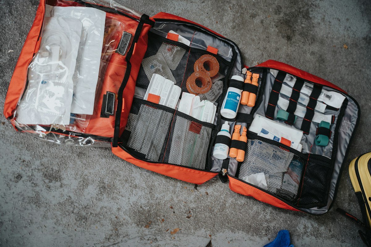 Open first-aid kit